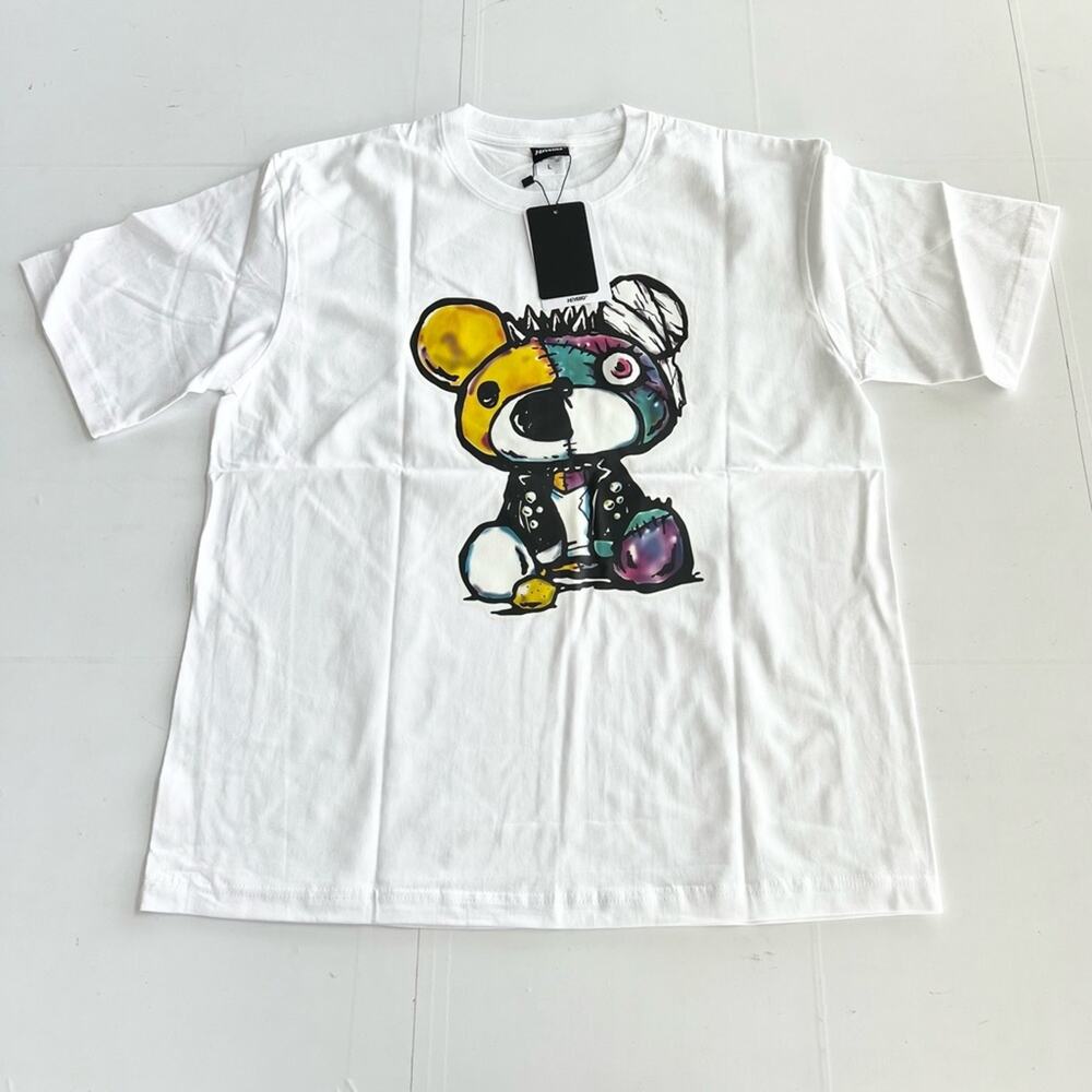 New HEYBIG Graphic Short Sleeve Tee Shirt TH-397 UNISEX SIZE L Patch Teddy Bear